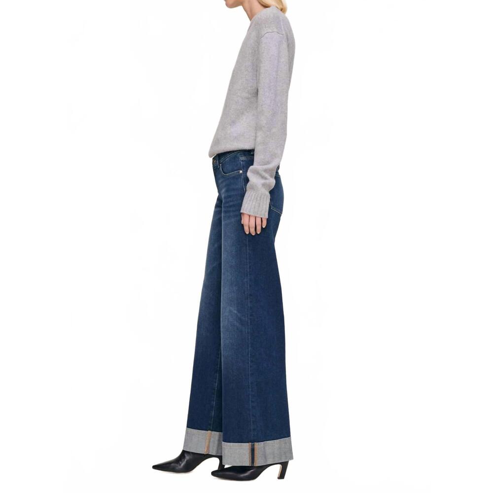 NEW DL1961 - WOMEN'S hepburn wide leg mid rise jeans in boardwalk - Picture 3 of 4